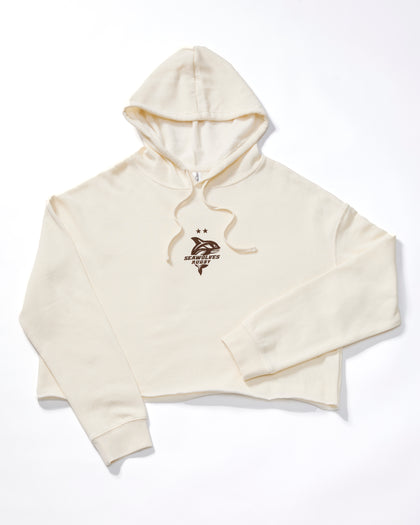 Seawolves Women's Cropped Cream Hoodie