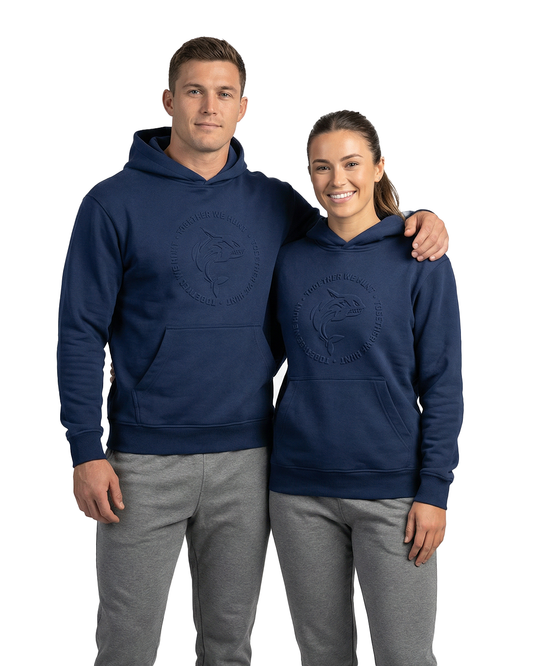 Navy Embossed Hoodie
